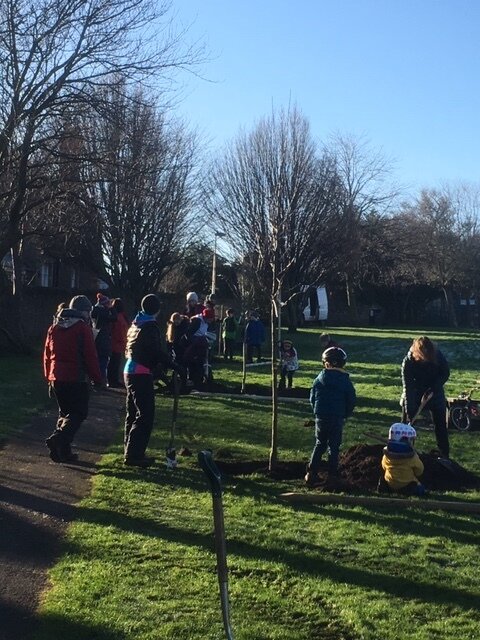 plant a tree in the park campaign in East Linton